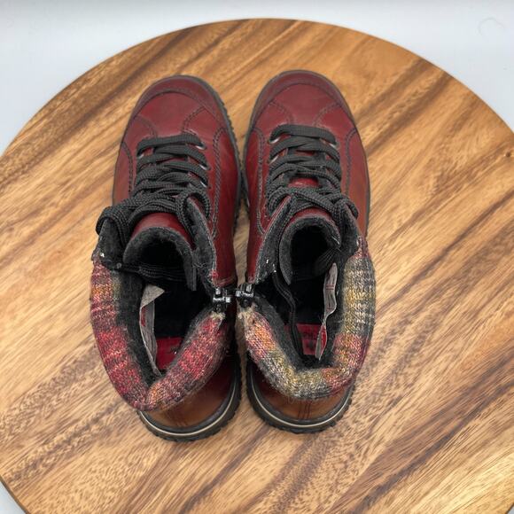 Rieker Chelsea Boots Womens 6.5 M Red Side-Zip Waterproof Lace-Up Ankle Shoes - Picture 5 of 8